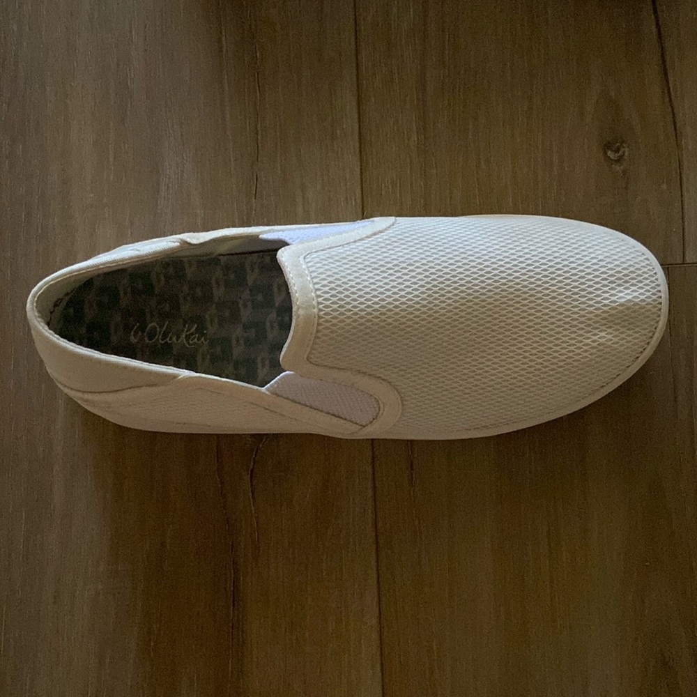 OluKai white slip on shoes; Size 6 1/2